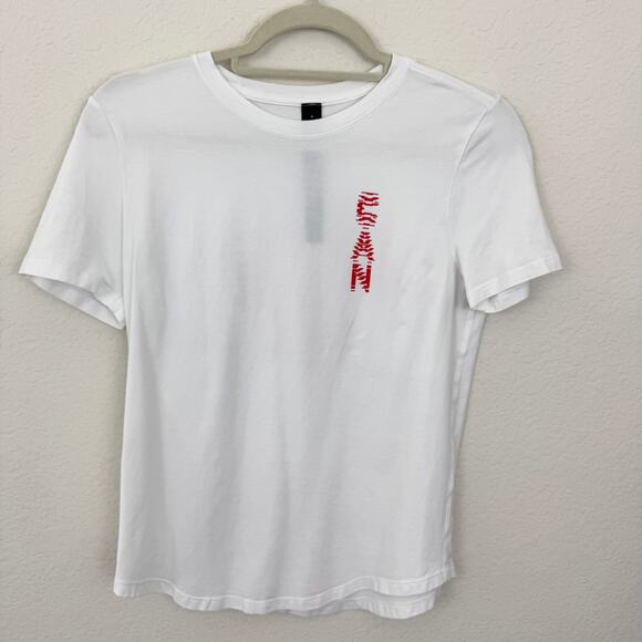 Lululemon Womens Love Crew T Shirt Size 4 Team Canada Maple Leaf White - Picture 1 of 8